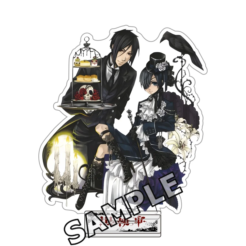 New Black Butler Anime keychiain Figure Sebastian Michaelis Grelle Acrylic Stands Sebastian Michaelis Character Model Fans Gift