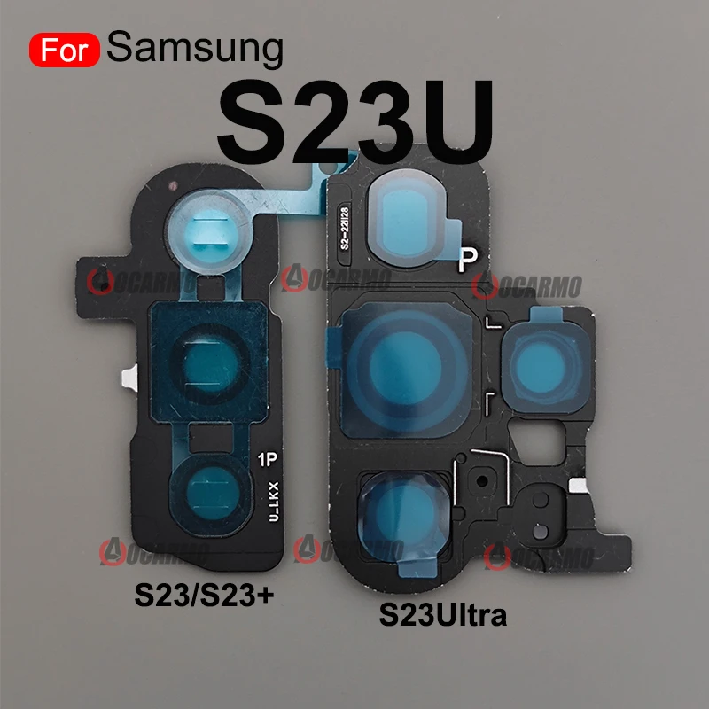 For Samsung Galaxy S23 S23+ Plus S23Ultra Back Rear Camera Lens With Frame And Adhesive Replacement Part