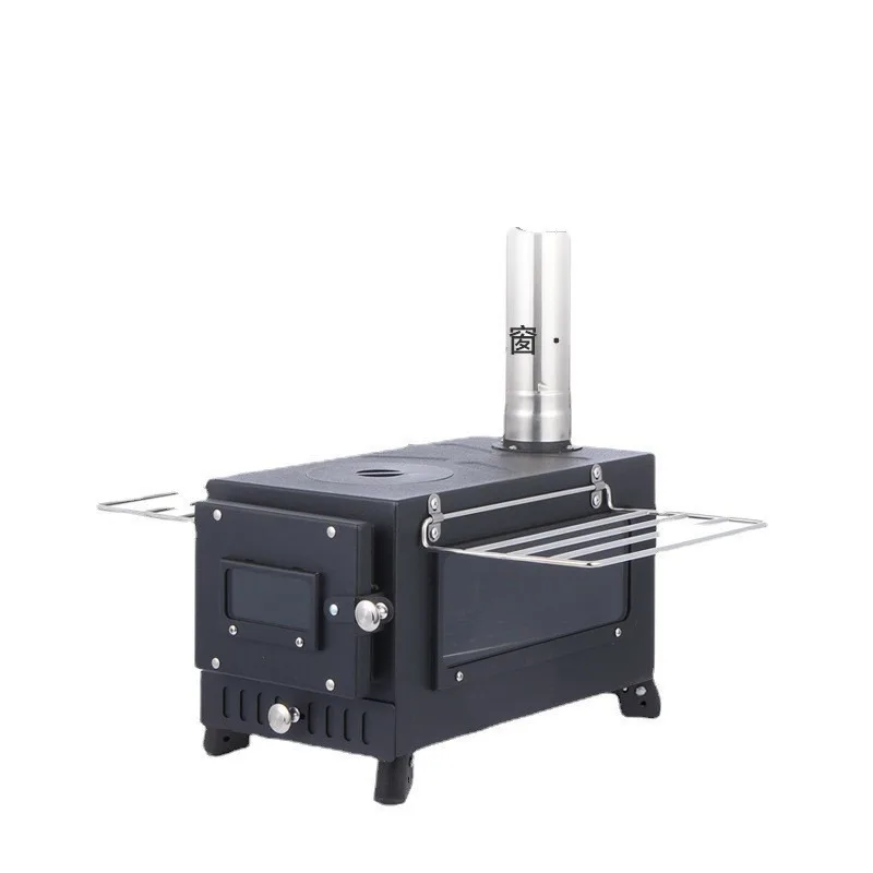 Tent heating stove camping smokeless wood stove multi-fuel burner camping windproof oven portable