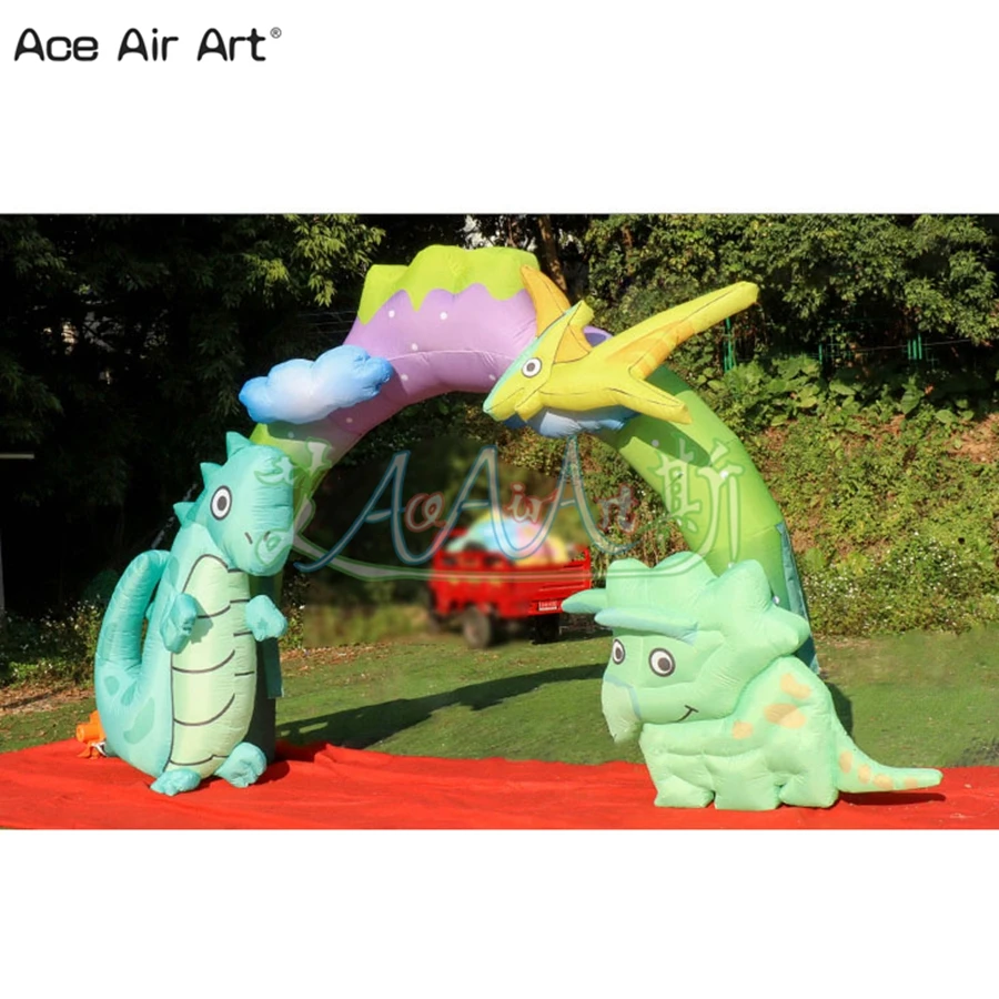 

6mWx4.5mH Personalized Design Inflatable Dinosaur Paradise Arch For Entertainment Event Party Made In China