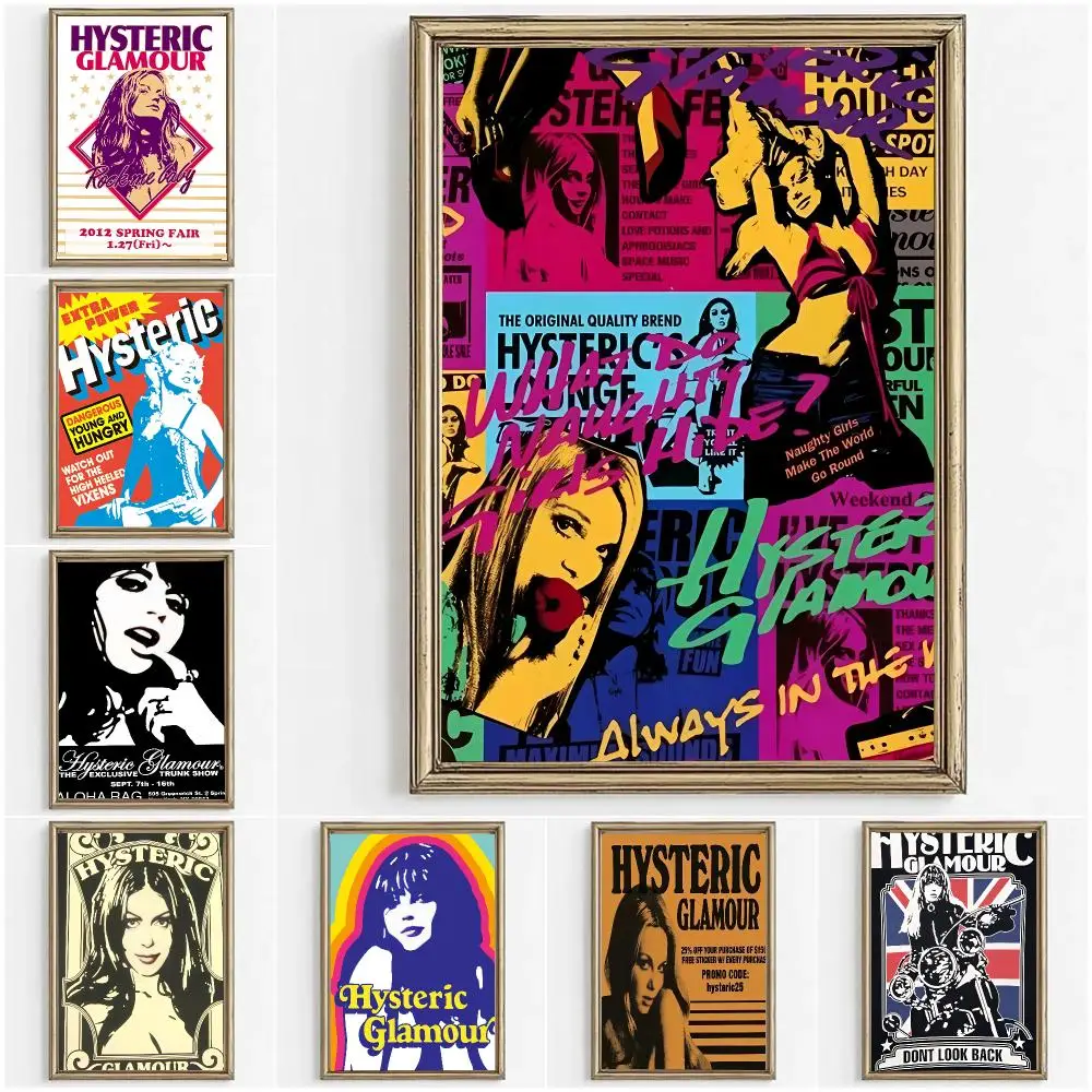 H-Hysteric Glamour Girl Painting Calligraphy Canvas Painting Art For Bedroom Living Room Home Decor Wall Decoration Decals Gift