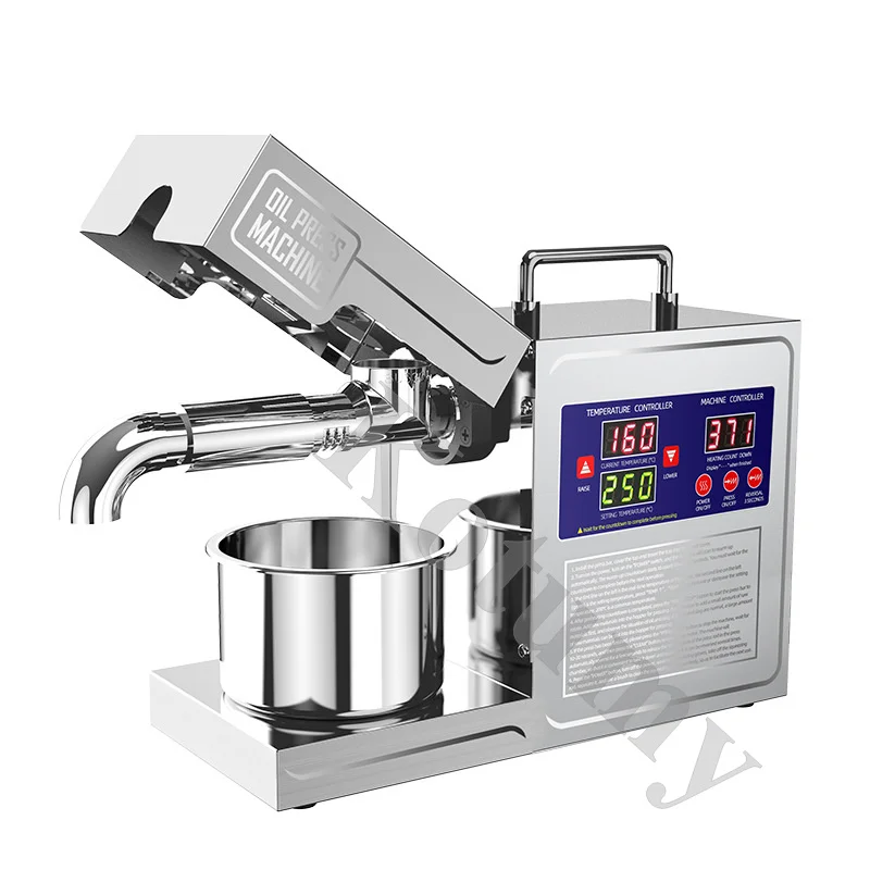 ماكينة ضغط الزيت البارد الأوتوماتيكية 110 فولت/220 فولت، ماكينة ضغط الزيت البارد والساخن، مستخرج زيت بذور عباد الشمس، لوحة العرض الرقمية