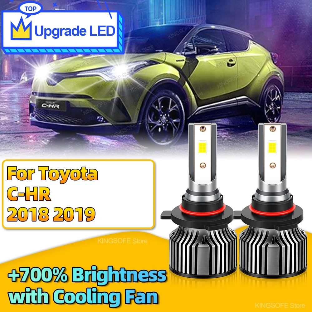 

2 шт. автомобильные фары 9012 HIR2 светодиодные лампы CSP CHip Canbus авто фары 30000LM для Toyota C-HR CHR 2018 2019 с вентилятором охлаждения