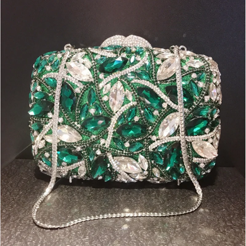 

Colored diamond Luxury Evening Purse For Women New Designer Party Wedding Boutique Diamond Metallic Clutch Bags High Quality