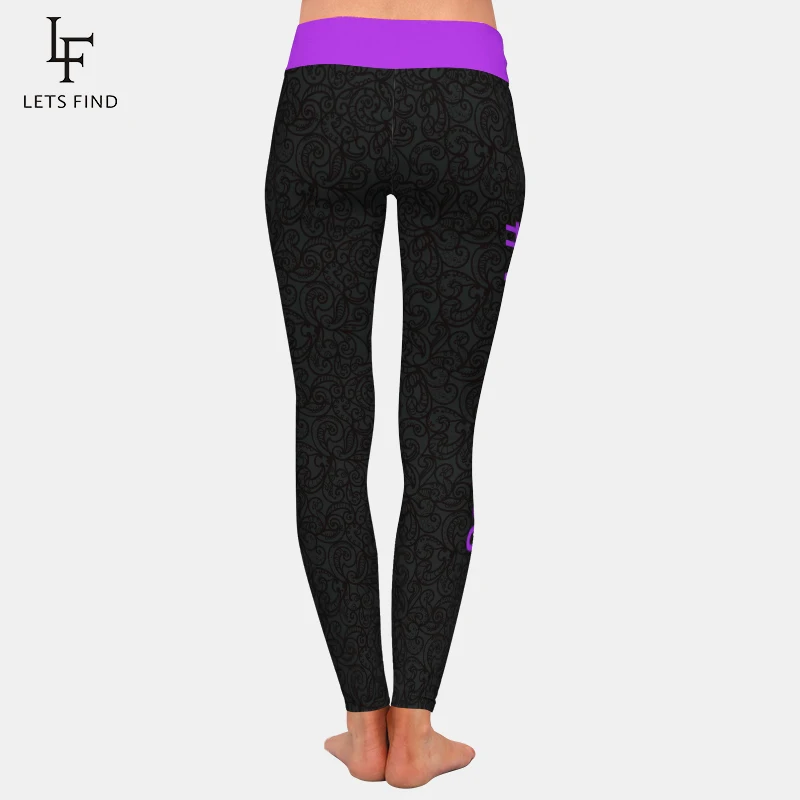 LETSFIND 2020 New High Quaility 3D # Wax Boss Print Women High Waist Legging Fashion Fitness Elastic Leggings