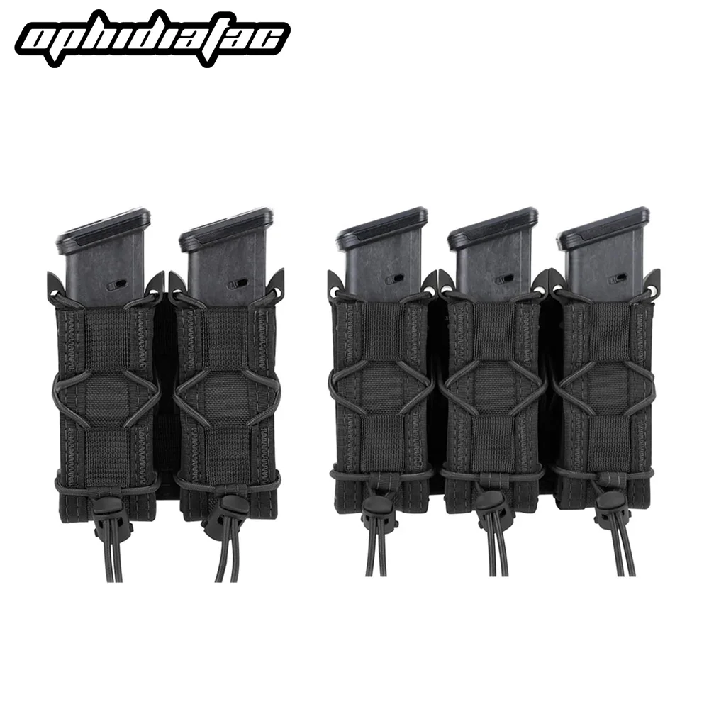 

OPHIDIAN 9mm Double Triple Magazine Pouch Pistol Magazine Pouch Molle Open Magazine Pouch Suitable for Glock 17 19, SIG