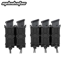 OPHIDIAN 9mm Double Triple Magazine Pouch Pistol Magazine Pouch Molle Open Magazine Pouch Suitable for Glock 17 19, SIG