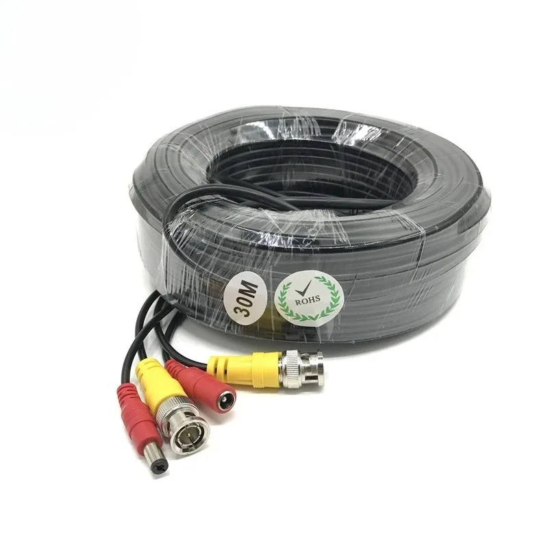 

2PCS High-Definition AHD Camera Cables 10M BNC with Coaxial Output And DC Plug Connection for Analog CCTV DVR Systems