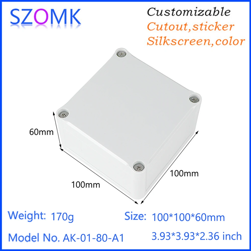 Abs Outdoor Ip67 Project 100*100*60MM Oem Electrical Waterproof Boxes Plastic Junction Box Electronic Enclosure