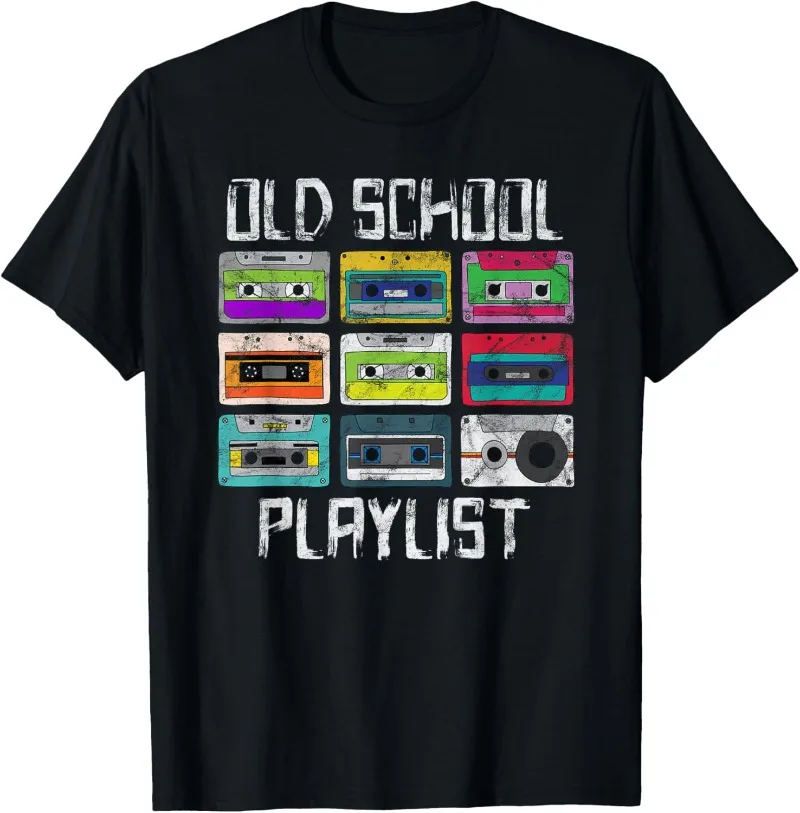 

Cassette Tees Tape Music Tees Retro 80s Playlist T-Shirt Funny Graphic T Shirts Vintage Men's Shirt Cassette Shirt Tape T-Shirt