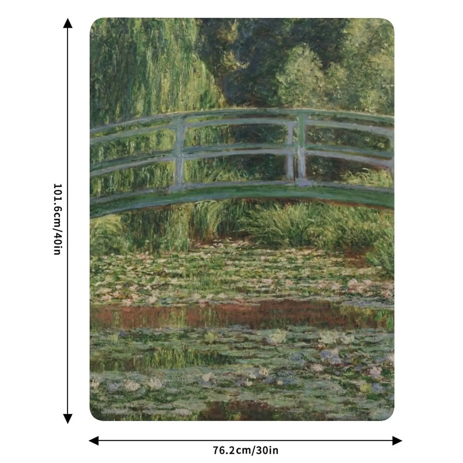 بطانية رمي جسر مونيه اليابانية، سرير مزخرف، أريكة مريحة، بطانيات من الفلانيل