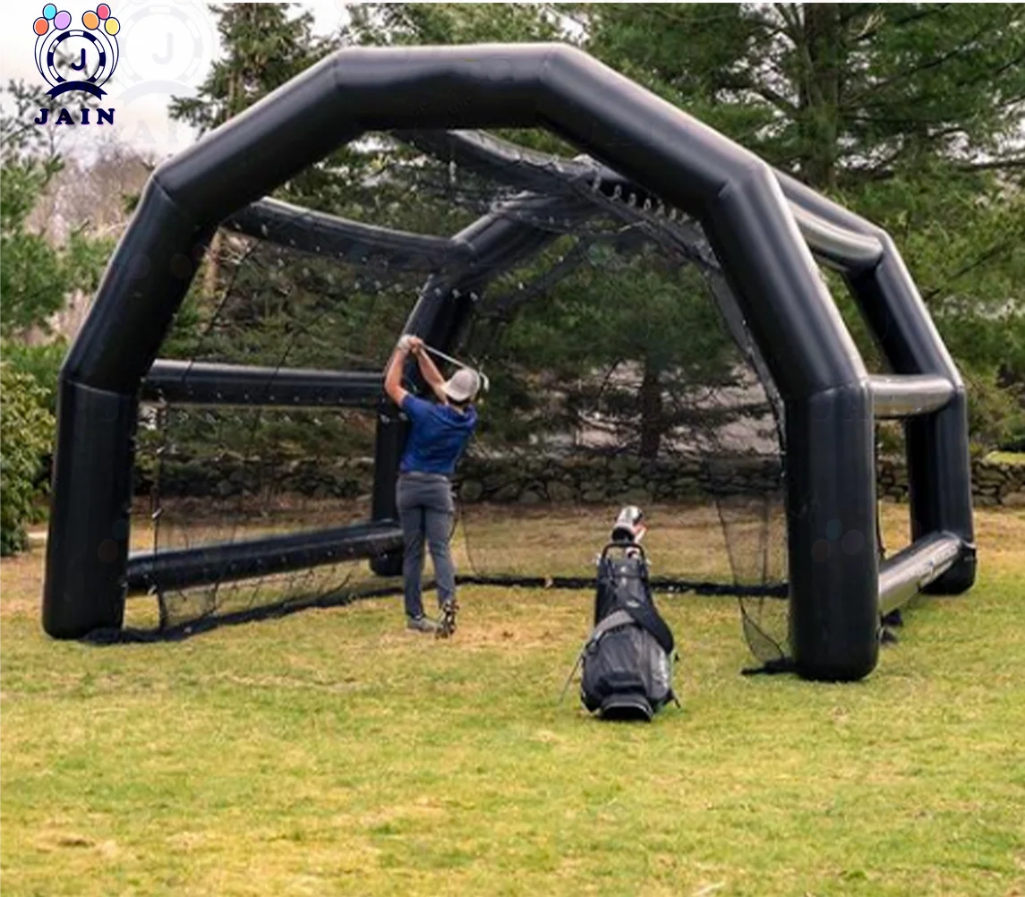 Inflatable Baseball Batting Cage With Pump, Black AIR Tight Inflatable Golf Baseball/Softball Batting Pitching CAGE 20'X16'X11'