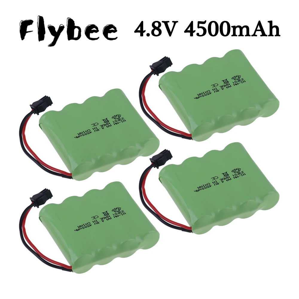 

4.8v 4500mah NiMH Battery With SM Plug For Rc toys Cars Tanks Trucks Robots Boats Guns Ni-MH 4*AA 4.8v Rechargeable Battery Pack