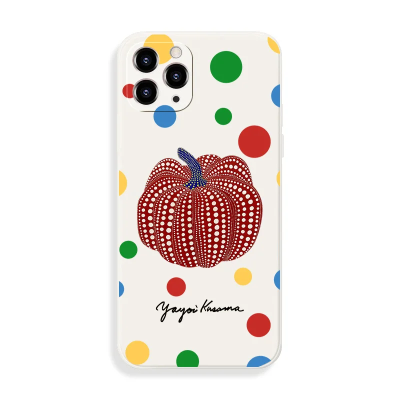 Colorful Line Pumpkin Polka Dot Matte Phone Case For iPhone 18 16 15 14 13 12 11 Pro Max Plus 17 13Mini Transparent Cover Funda
