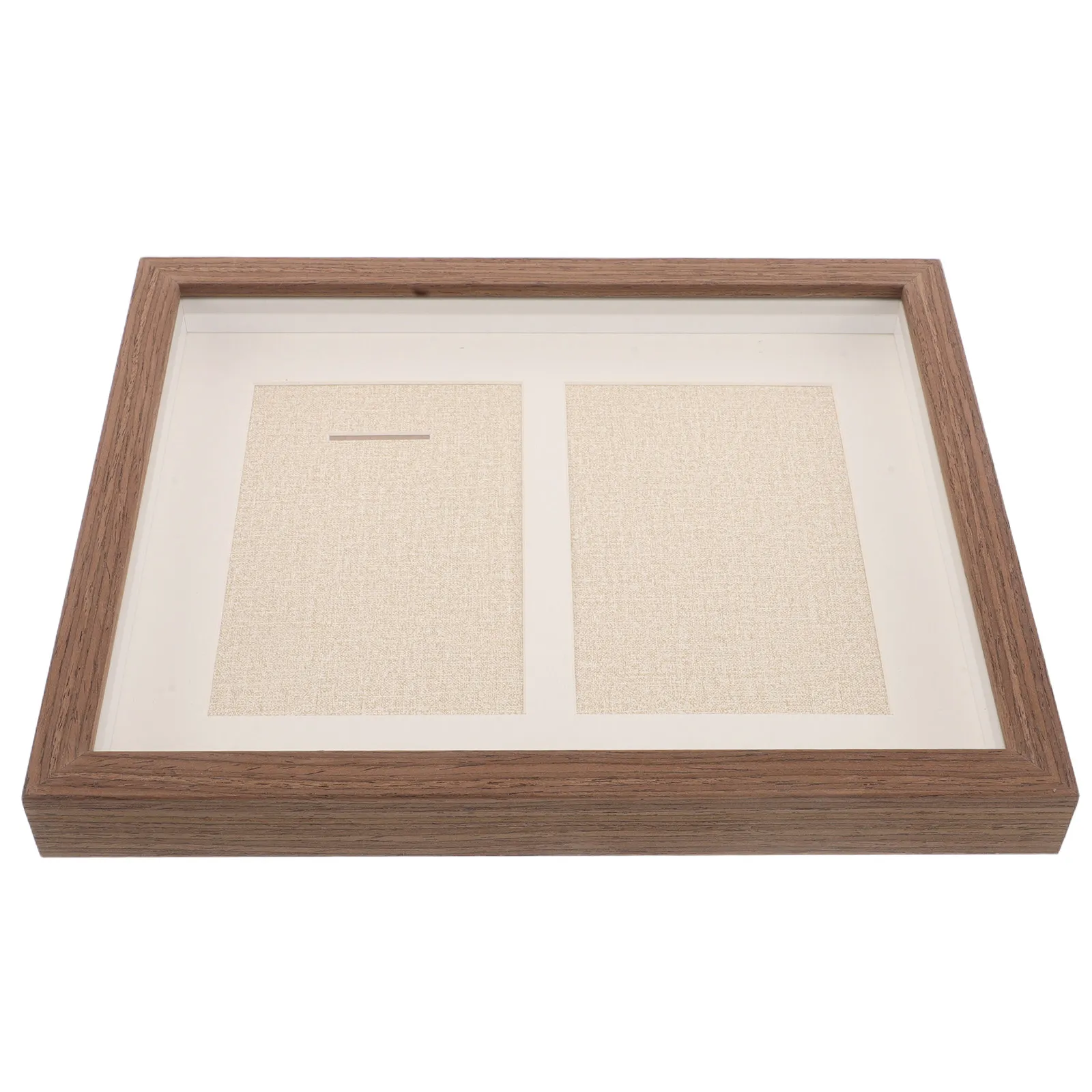 Wood Medal Display Frame 10 Inch Coffee Brown Single Medal Storage Box Desktop Shadow Box Award Holder Office Home