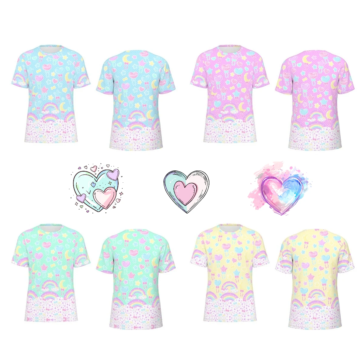 Sommermode Neuer Stil Niedliches Mädchen-T-Shirt Kinder-Party-Outfit Locker Sitzend Übergröße Kurzarm Erwachsenen Y2K Lässiges Liebliches Oberteil