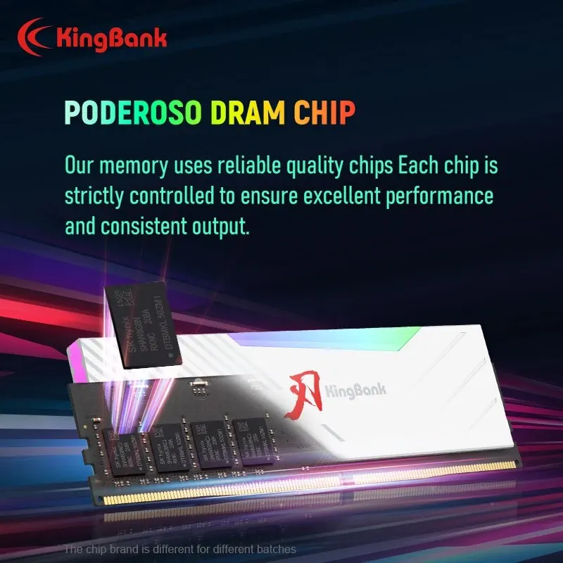 หน่วยความจำ DDR5 DDR4 kingbank RGB 3600 4000 6000 6400MHz 32GBx2 16GBx2 8GBx2 64GB ชิปดั้งเดิมสองช่องทางที่สวยงาม