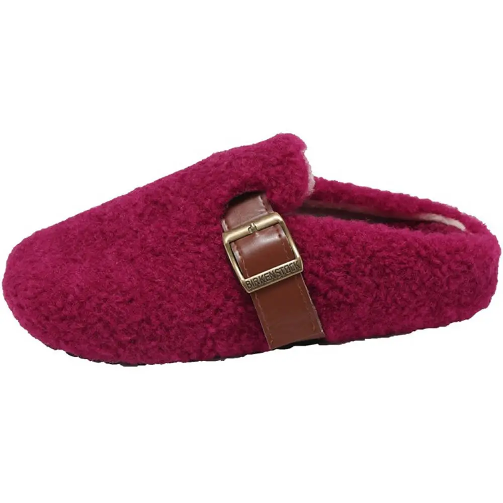 المرأة الانزلاق على نِعال من الفراء نصف النعال الخريف الشتاء نمط جديد نعال من القطن المسطح في الهواء الطلق يمكن ارتداؤها سطح المطاط #1