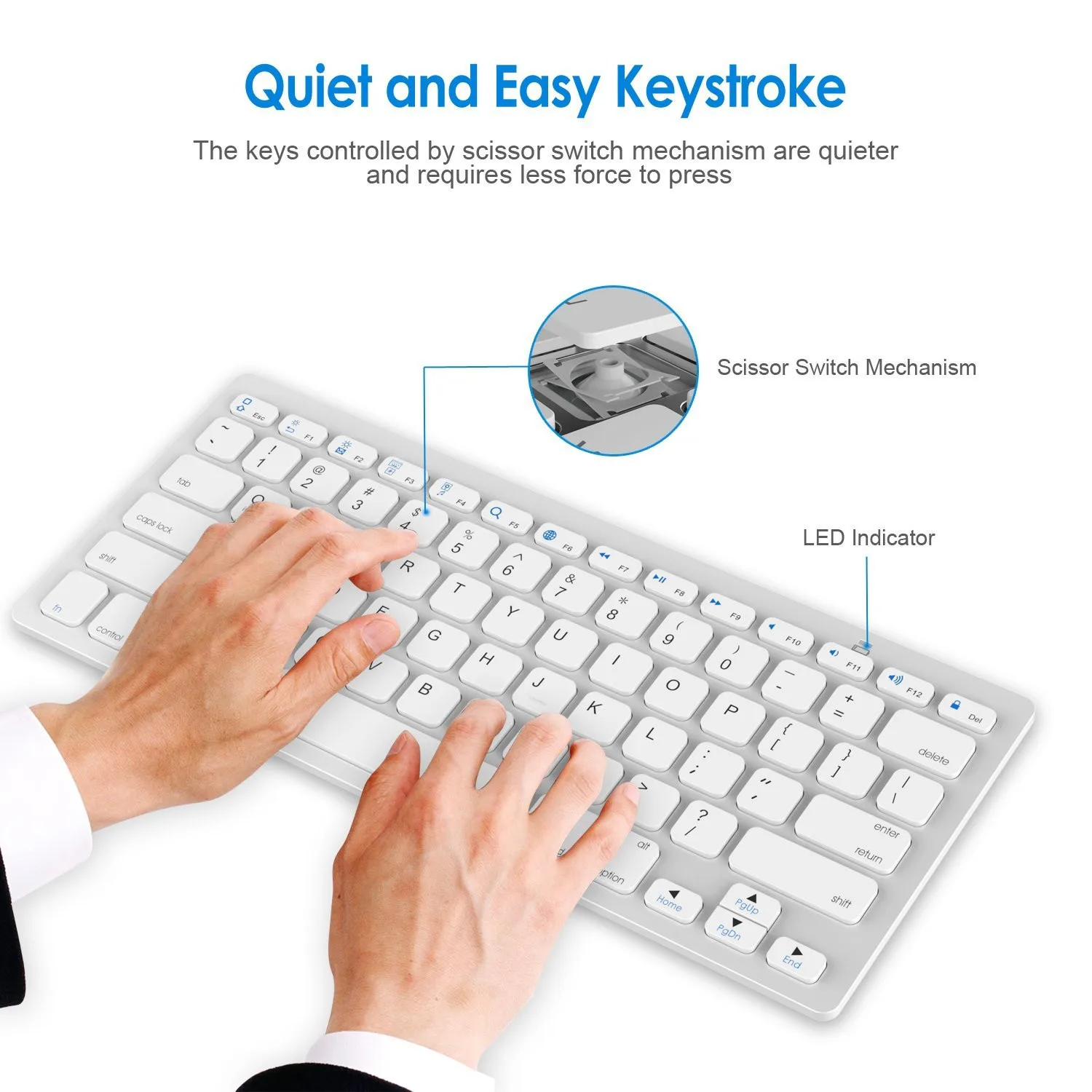 Wireless Bluetooth Connected Magic Keyboard for Ipad Laptop Desktop Computer Windows/Mac Dual-mode keyboard