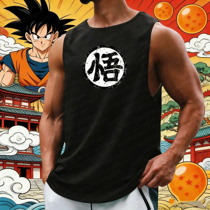 2026 Sommer Dragon Ball Goku Übergroßes Anime-Print Herren Ärmelloses T-Shirt Trainingsweste Sommer Schnelltrocknend Leichtgewicht