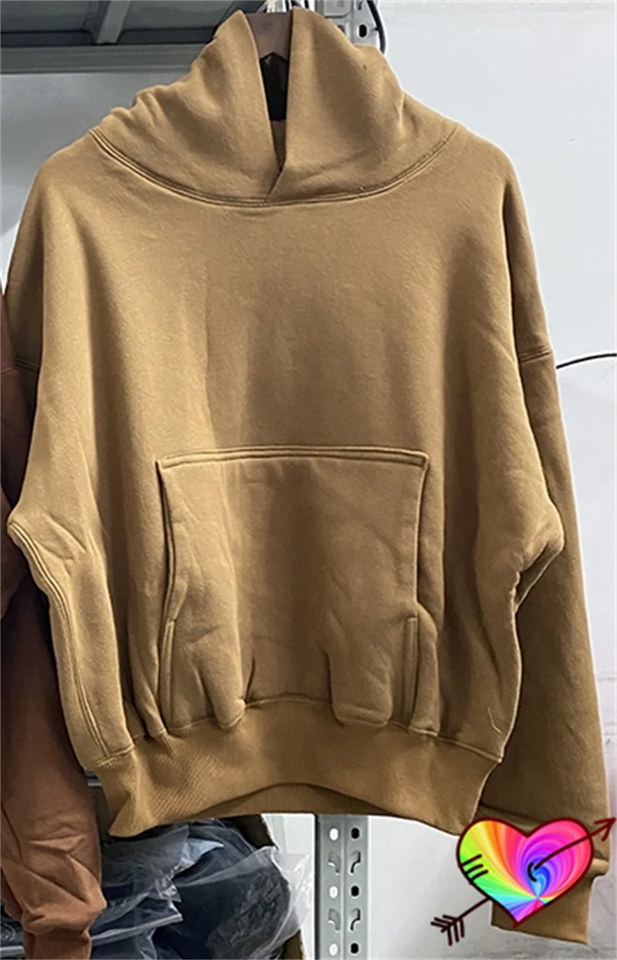 

2023fw Khaki Kanye West Double Layer Hoodie Men Women Hip Hop Season 6 Hoodie Heavy Fabric Hoody Blank Sweatshirts Ye Pullovers