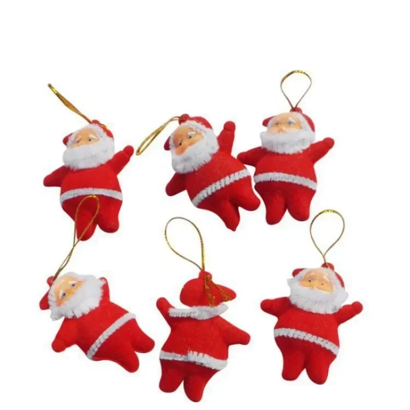 6 Stuks Kerst Poppen Pluche Speelgoed Sleutelhanger Schattige Kerstman Tas Hanger Kerstboom Decoratie Ornament Voor Meisje Kinderen Kerstmis Cadeau