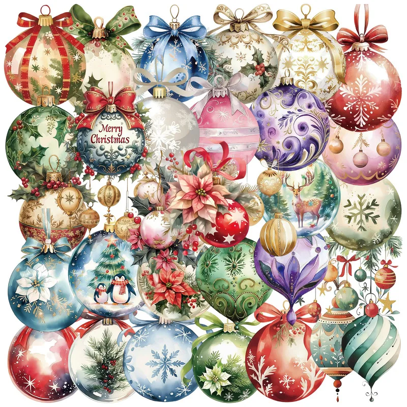 

50 шт. креативные рождественские колокольчики для домашних животных-водостойкие наклейки «сделай сам» для ручного счета, декор для рождественской вечеринки, милое праздничное искусство