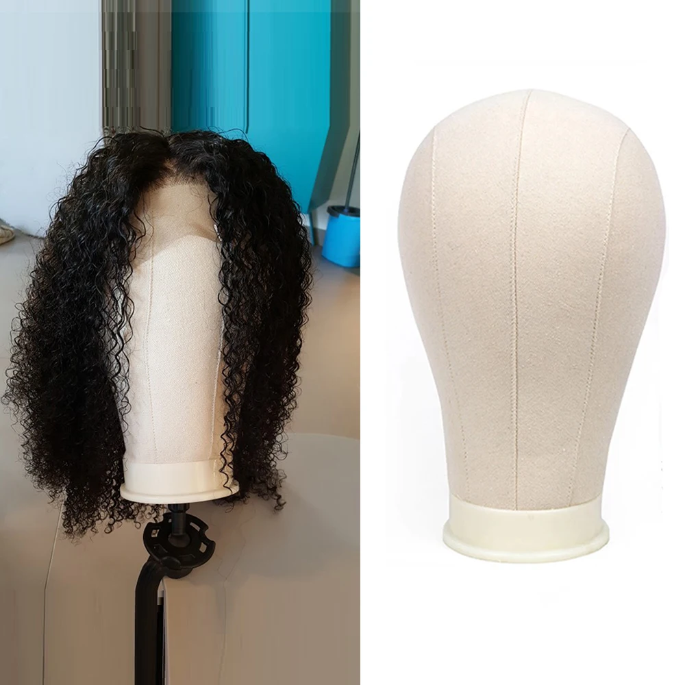 حامل عرض شعر مستعار مانيكين، رأس عارضة أزياء قماشية، نموذج مع فتحات تثبيت لصنع الشعر المستعار، الوشاح، صالون التجميل #1