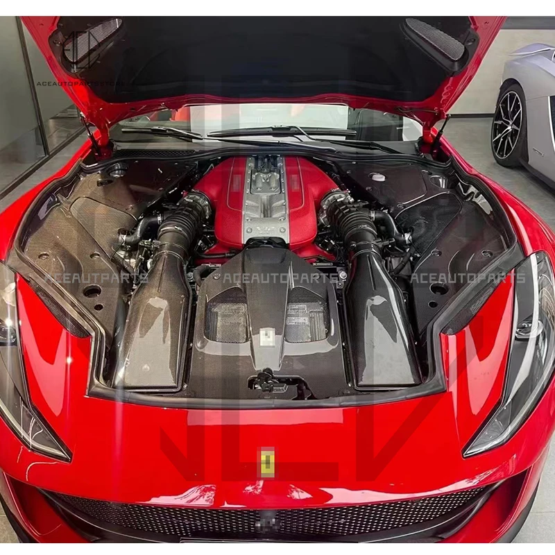 Real Dry Carbon Fiber Auto Car Engine Protect Cover Hood For Ferrari 812 High Quality Cover Decoration Hot New 2017-2020