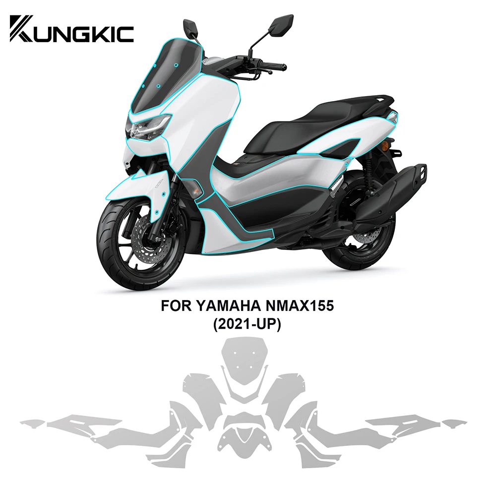 Dla Yamaha NMAX 155 2021-2024 owiewka motocyklowa folia ochronna TPU ochrona lakieru PPF Anti-scratch NMAX155 niewidoczny zestaw