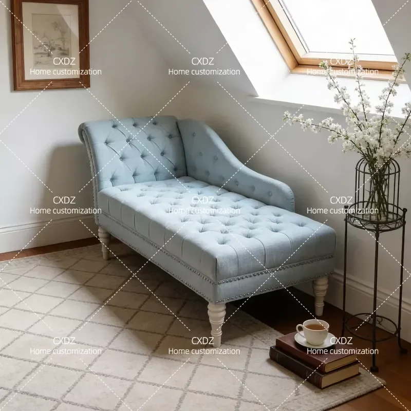 Fabric Recliner Chair Small Apartment Bedroom Leisure Sofa Balcony Lounge Chair Compact Design for Living Room