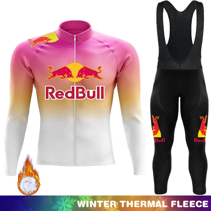 

Зимний термофлисовый велосипедный нагрудник Red Bull, велосипедный трикотаж, одежда для мужчин, комплект спортивной одежды 2025 года, мужской велосипедный комплект с длинным рукавом, Mtb Man, мужской