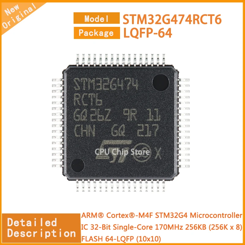 

Микроконтроллер STM32G474RCT6 STM32G474, 32 битный, одноъядерный, 170 МГц, 256 Кб (K x 8), FLASH 64-LQFP, 5 шт./партия