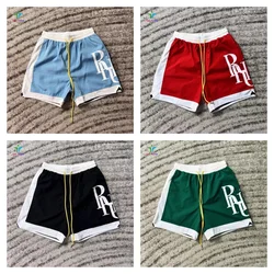 Shorts de praia multicoloridos para homens e mulheres, shorts casuais para férias, cordão solto, tendência do verão