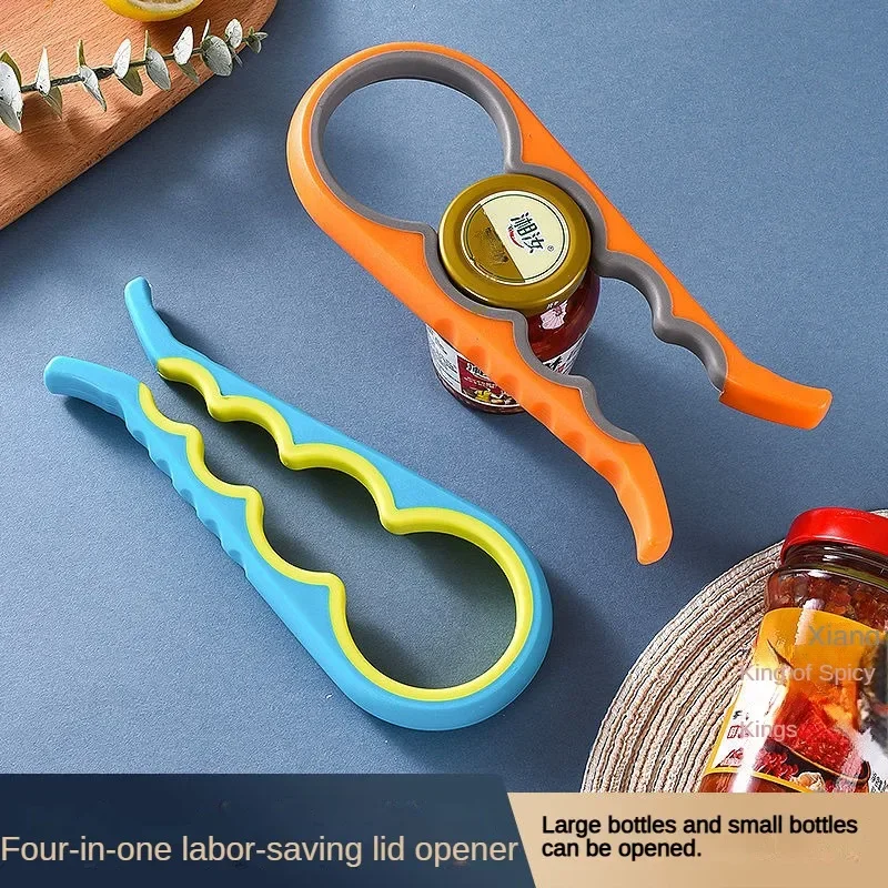 Can Opener Multi Functional Four In One Beverage Bottle Opener Cap Twister Four Position Can Opener Anti Slip Cap TwisterFour-in