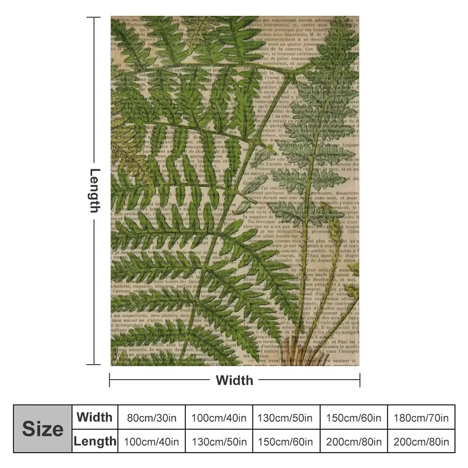 vintage foliage hipster botanical print fern leaves Throw Blanket valentine gift ideas Bed linens Blankets