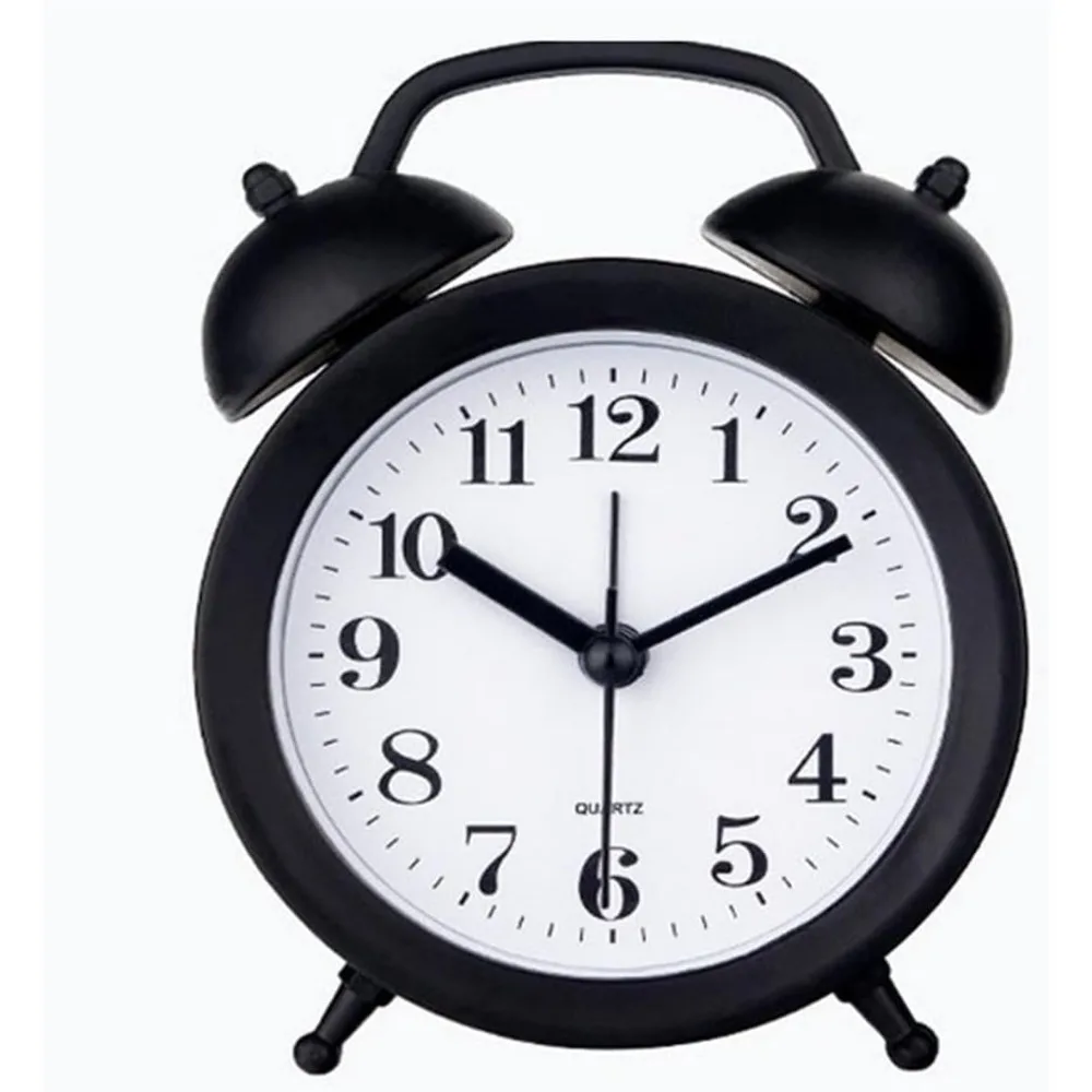 

Alarm Clock, Classic Cute Battery-Powered Analog Mini Round Bedside/Desktop Alarm Clock with Double Bells - Black