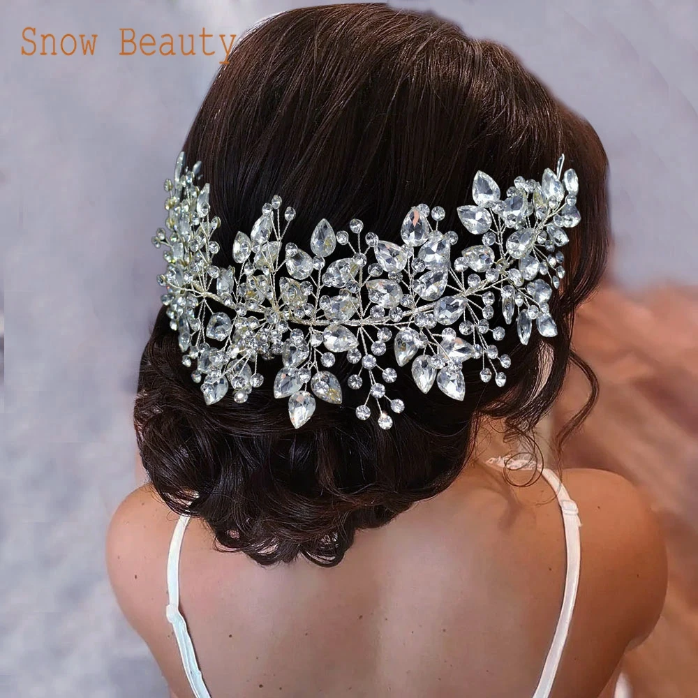 

DZ068 Rhinestone Women Headwear Bride Headdress Crystal Bridal Headband for Wedding Headwear Headdresses for Girlfriend Tiara