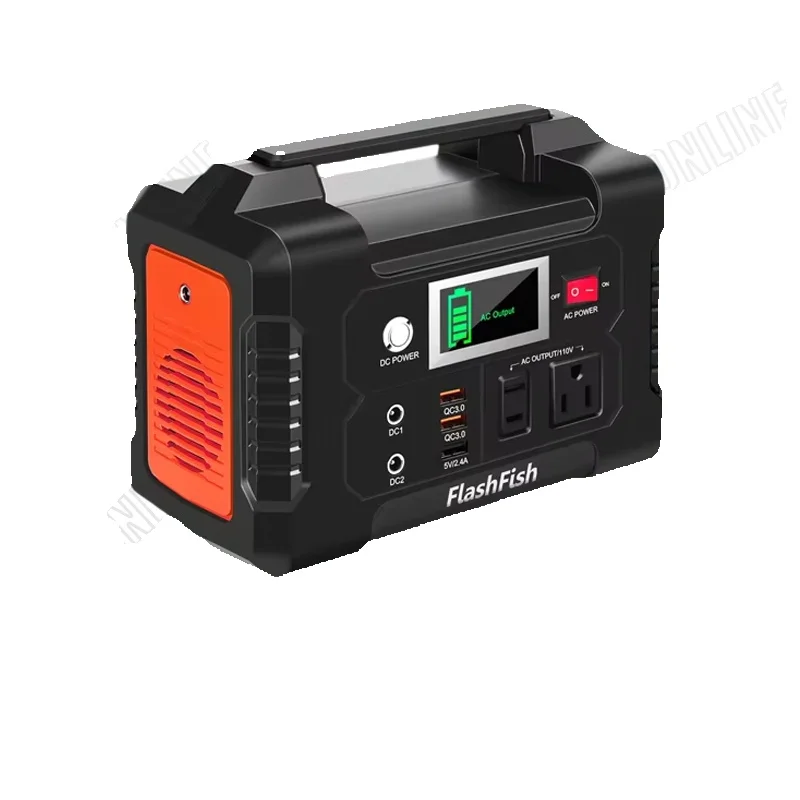 Station d'alimentation portable Flashfish E200, batterie LiFePO4 200W 151Wh, onde sinusoïdale modifiée, sorties AC/DC/USB, design unique