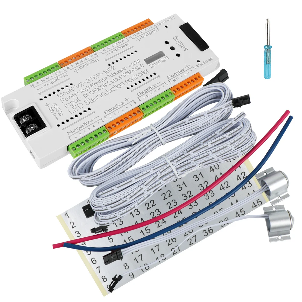 Illuminazione per scale 32 canali sensore di movimento automatico a LED Kit Controller luce per scale DC 12V 24V per striscia flessibile per scale