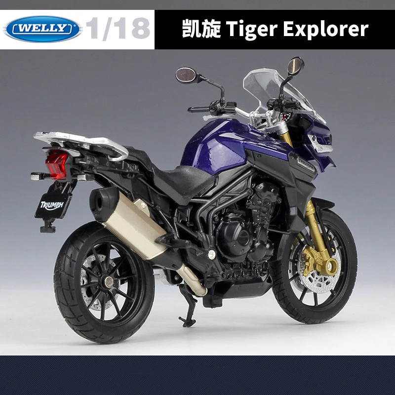 WELLY 1:18  TRIUMPH Tiger Explorer Simulation Alloy Motorcycle Model  - Suitable for Children's Toys and Collections