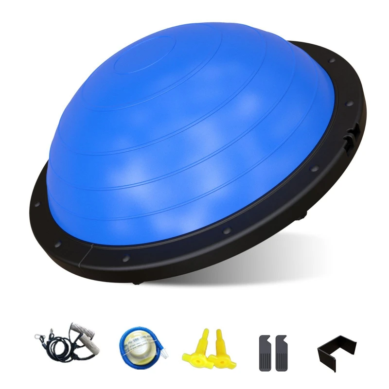New wave speed ball yoga balance semi-round ball thickened explosion-proof Pilates equipment training