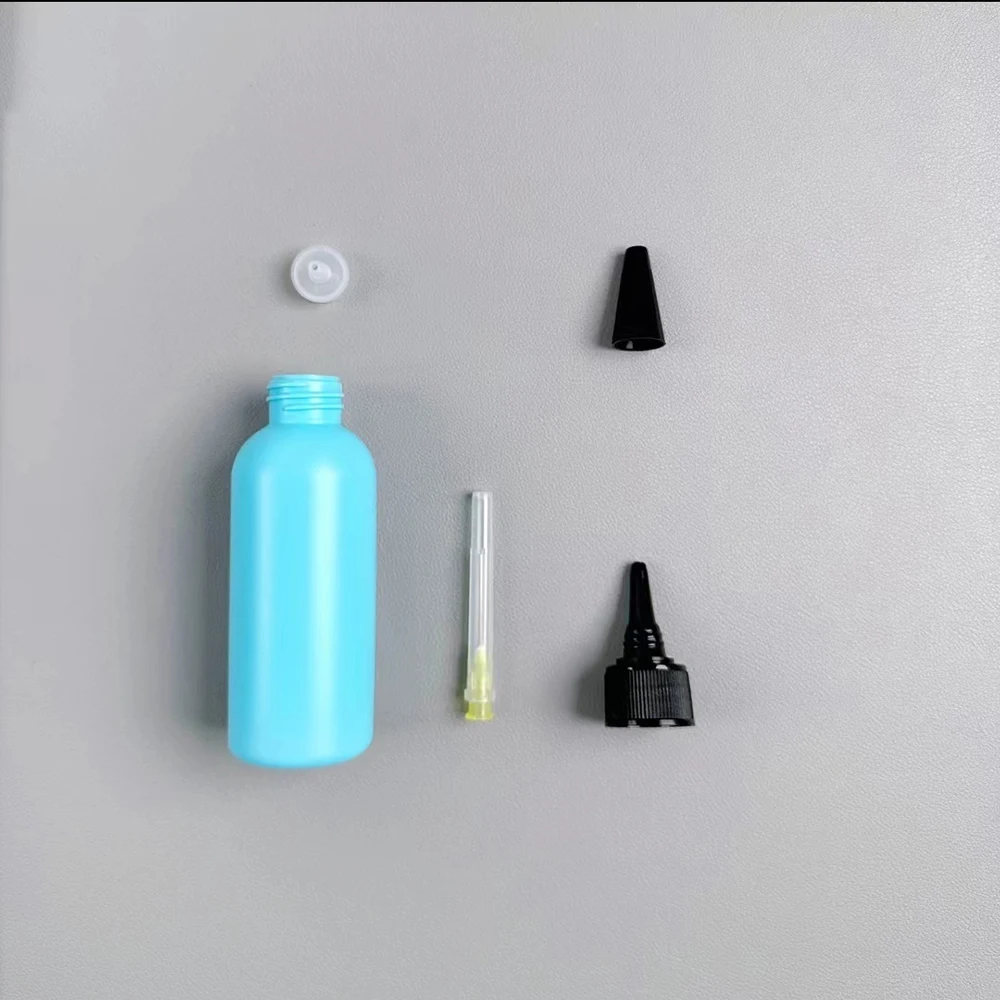 2 pz 60ml ESD sicuro bottiglia di alcol punta dell'ago saldatura pulizia flusso liquido distributore di olio di alcol plastica strumenti di riparazione del telefono fai da te