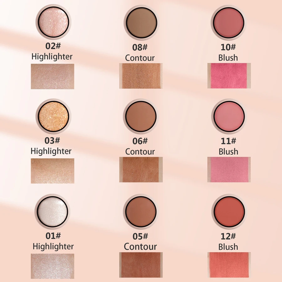 Bâton correcteur hydratant, 3 pièces, lisse et durable, ombre de nez 3D, imperméable, reflets du visage, poudre éclaircissante, fard à joues