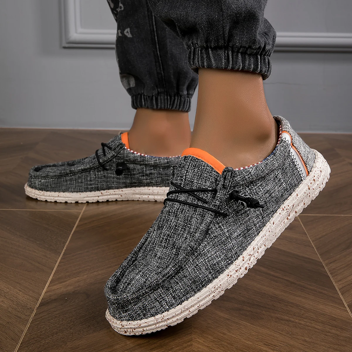 Unisex Outdoor Freizeitschuhe Leichte Slip-On Schuhe mit Weicher Sohle für Alle Jahreszeiten Tägliches Tragen Große Größen Morgen-Laufschuhe – Detail 8