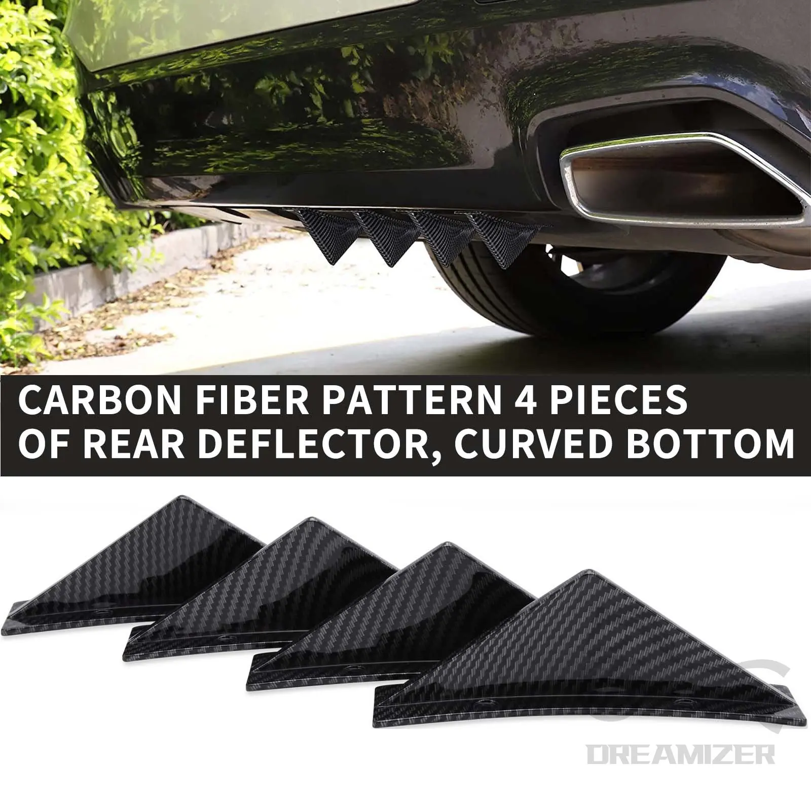 

Universal Rear Bumper Lip Diffuser Shark Fins Aprons Cover Sticker For AUDI A4 B8 For Civic Sedan 4Dr 2016-2018 Car Accessories