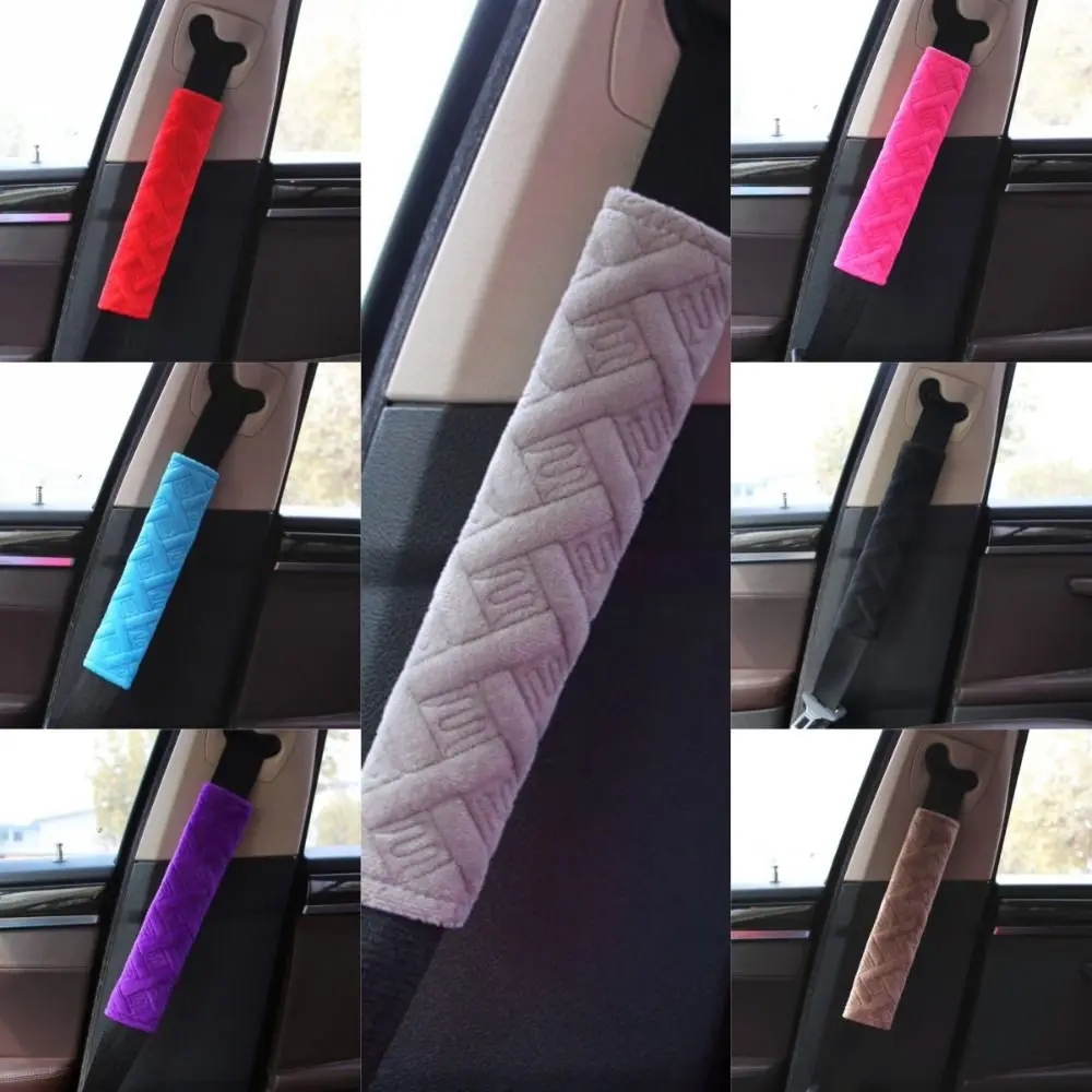 غطاء حزام مقعد السيارة المريح، حزام الأمان القطيفة الناعمة العالمية، وسادة الكتف، زخرفة حزام الأمان القابل للتعديل، حقائب الظهر