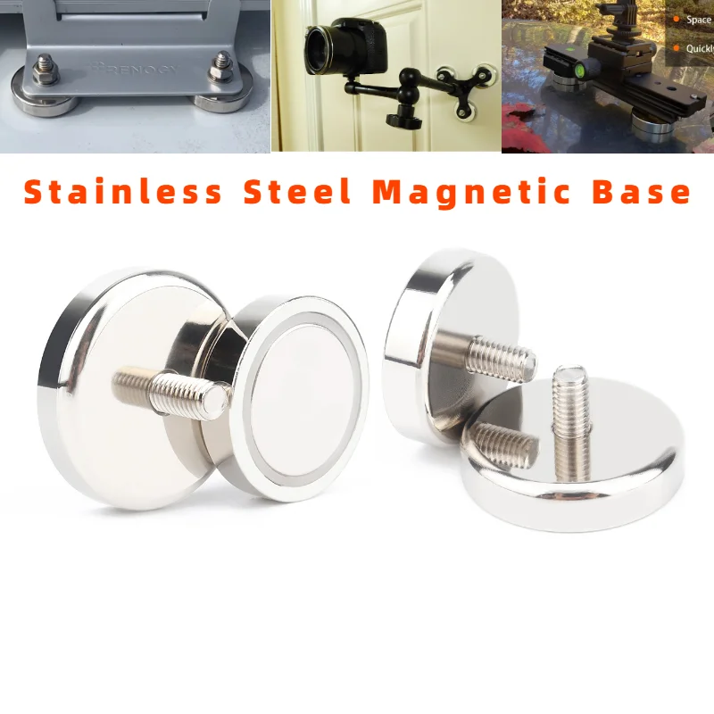2PCS 75/60/48/42mm Stainless Steel Magnetic Base Car Top  LED Work Light Holder SUV Offroad Strong External Thread Pot Magnet