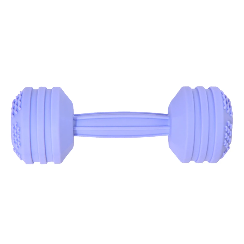 Mordedor de Silicona con Forma de Mancuerna para Bebés, Masajeador de Encías, Textura Suave y Relajante, Reconocimiento de Colores, Sensorial