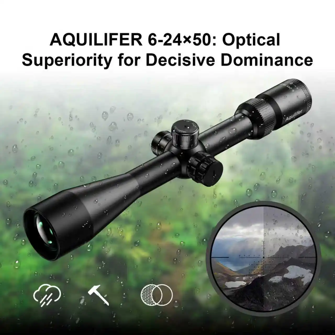 Aquilifer منظار EP 6-24x50 FFP شبكة مضيئة توقف الصفر التركيز الجانبي للصيد القناصة طويل المدى